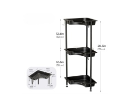 Półka prysznicowa narożna, na podłogę, stojak do łazienki, czarny