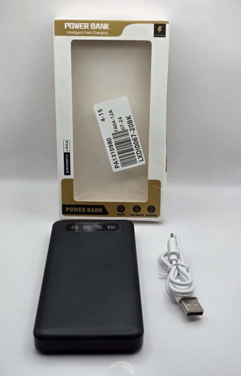 Power bank 200 000 mAh z latarką, wyświetlacz LED, 2xUSB, bateria zew.