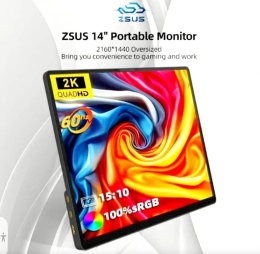 Przenośny monitor 14, 2K 60HZ do laptopa XBox PS4/5 Switch TV Telefon