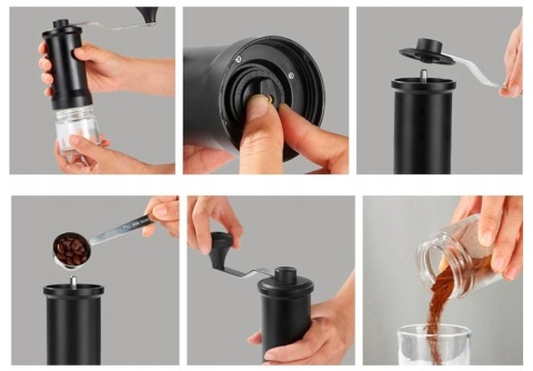 Ręczny młynek do mielenia kawy ziaren ziół soli itp. MOCNY ESPRESSO