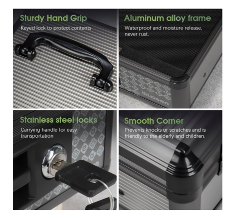 Skrytka na gotówkę Glosen z zamkiem, skrzynka na pieniądze na klucz