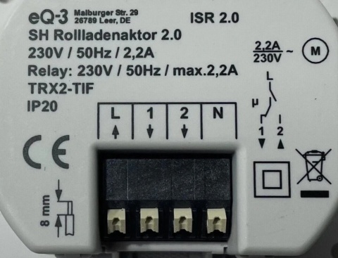 Sterownik rolet podtynkowych eQ-3 RWE SmartHome przełącznik ISR 2.0