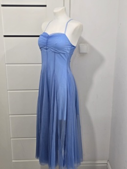 Sukienka na karnawał studniówkę na ramiączkach spódnica midi Roz. L