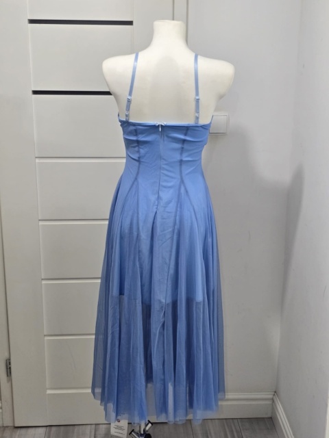 Sukienka na karnawał studniówkę na ramiączkach spódnica midi Roz. L