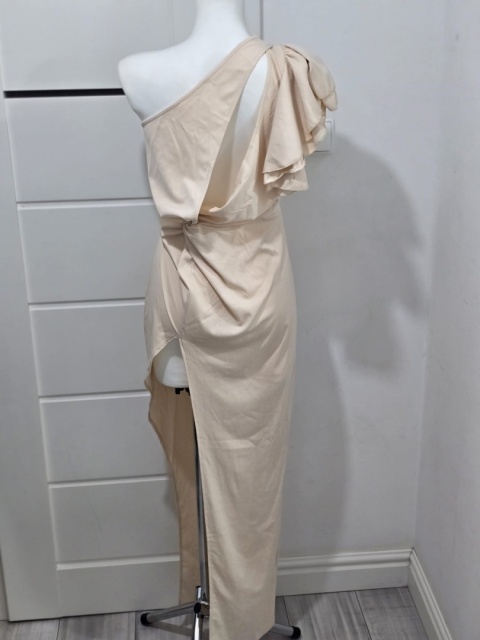 Suknia długa wieczorowa karnawał elegancka z wycięciem na nogę Roz.M