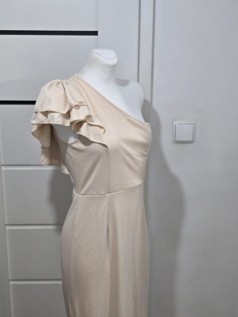 Suknia długa wieczorowa karnawał elegancka z wycięciem na nogę Roz.M