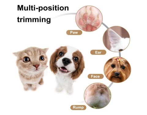 TRYMER USB LED Mini elektryczne strzyżarki do pielęgnacji zwierząt
