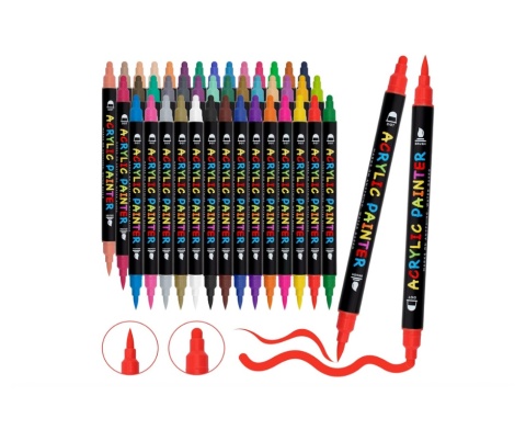 Tesquio akrylowe długopisy wodoodporne Dual Tip 42 kolory