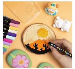 Tesquio akrylowe długopisy wodoodporne Dual Tip 42 kolory