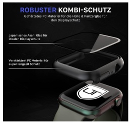 UTECTION 2x Ochronne etui do Apple Watch 7 (41 mm)+ Zintegrowana folia