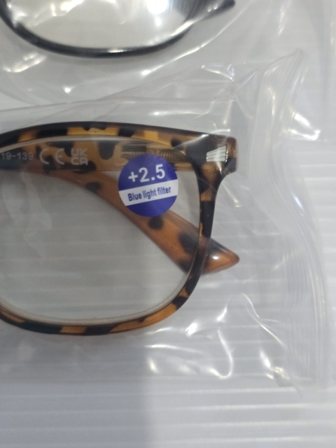 5 szt Okulary 2,5+ do czytania CCVOO filtr światła niebieskiego unisex