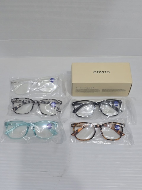 5 szt Okulary 2,5+ do czytania CCVOO filtr światła niebieskiego unisex