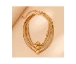 Choker damski gruby złoty łańcuszek z kulkami modny naszyjnik