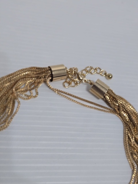 Choker damski gruby złoty łańcuszek z kulkami modny naszyjnik