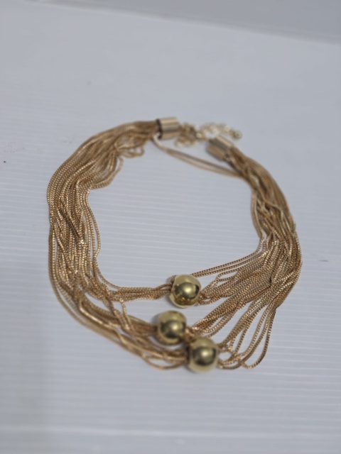 Choker damski gruby złoty łańcuszek z kulkami modny naszyjnik