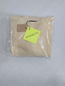 Even&Odd Sweter Damski Rozmiar XL 100% Bawełna Kremowy Crop Nowy