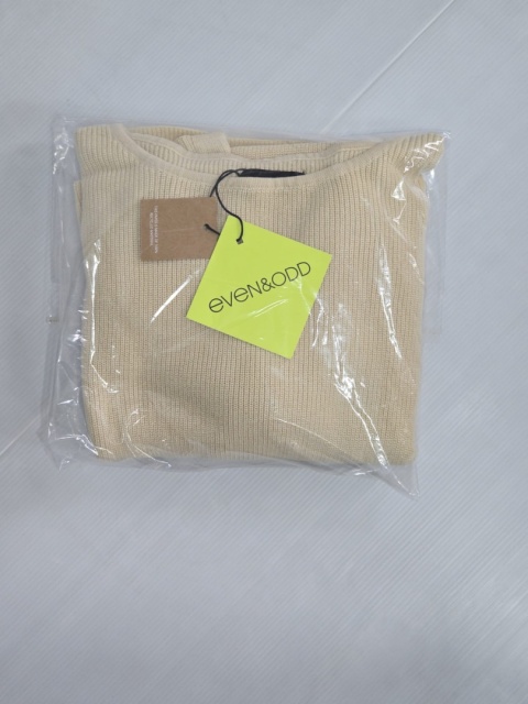 Even&Odd Sweter Damski Rozmiar XL 100% Bawełna Kremowy Crop Nowy