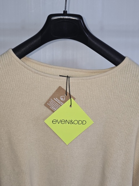 Even&Odd Sweter Damski Rozmiar XL 100% Bawełna Kremowy Crop Nowy