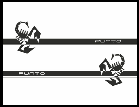 Naklejki Abarth Fiat Punto Grande Punto Evo pasy boczne sport x 2szt.