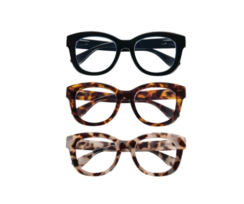 Okulary do czytania oversize filtr światła niebieskiego 3 sztuki. +2,5