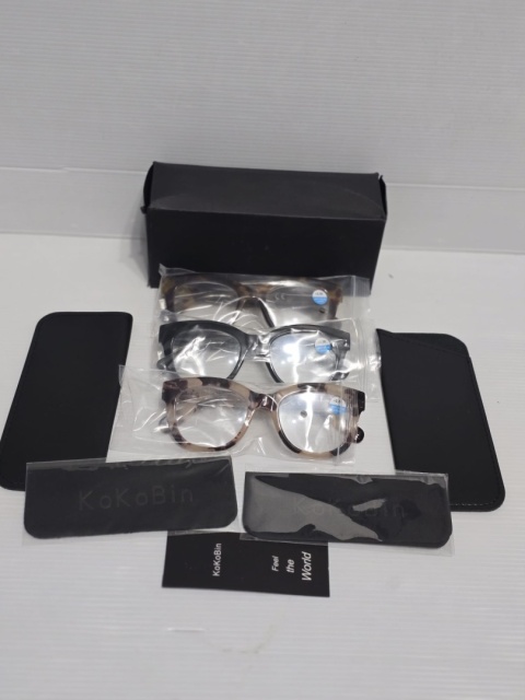 Okulary do czytania oversize filtr światła niebieskiego 3 sztuki. +2,5