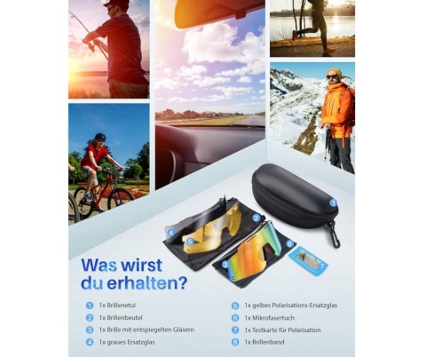 Okulary rowerowe Winyoher polaryzacyjne UV400 sportowe zestaw