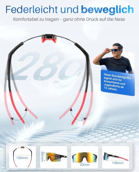 Okulary rowerowe Winyoher polaryzacyjne UV400 sportowe zestaw