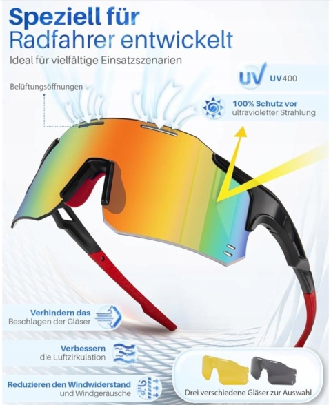 Okulary rowerowe Winyoher polaryzacyjne UV400 sportowe zestaw