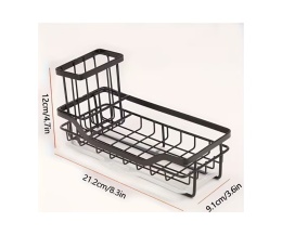 Organizer do zlewu czarny stal nierdzewna ociekacz na gąb.