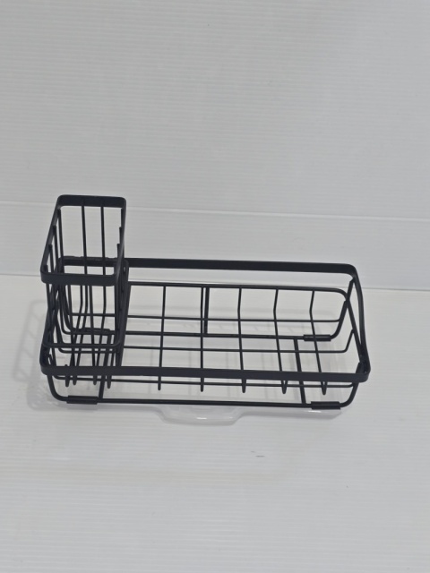 Organizer do zlewu czarny stal nierdzewna ociekacz na gąb.