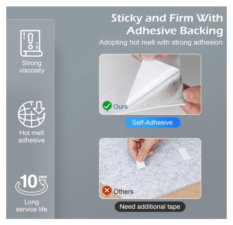 Panele ścienne marmur PVC 7,2m2 samoprzylepne 40szt. 60x30cm.