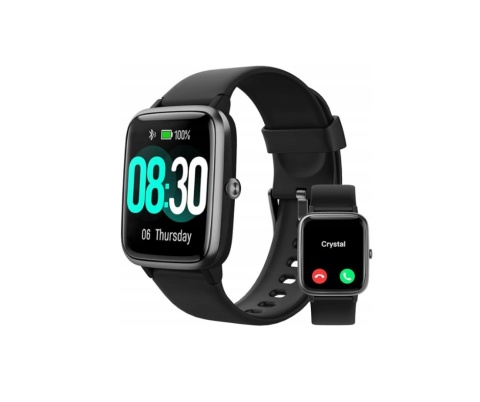 Smartwatch GRV czarny fitness zegarek sportowy iPhone Android