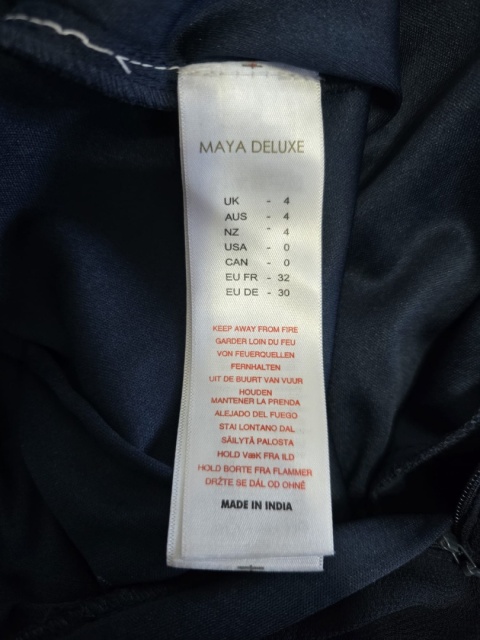 Spodnie damskie dzwony Maya Deluxe granatowe eleganckie Rozmiar S