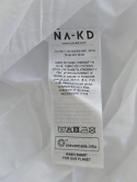Sukienka biała NA-KD mini z podszewką falbany lato 34, 100% Bawełna