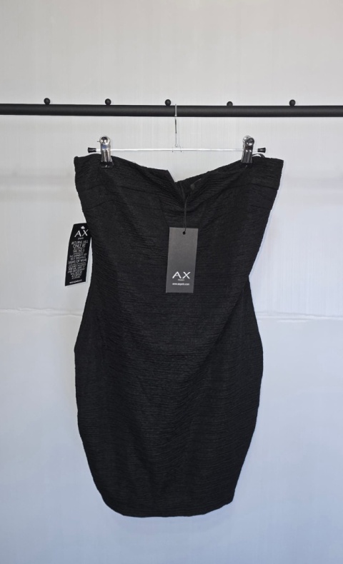 Sukienka mini AX Paris czarna dopasowana bandeau elegancka Roz.L-40