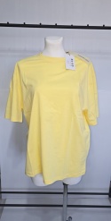 T-shirt damski NA-KD żółty oversize 100 % bawełna basic XS