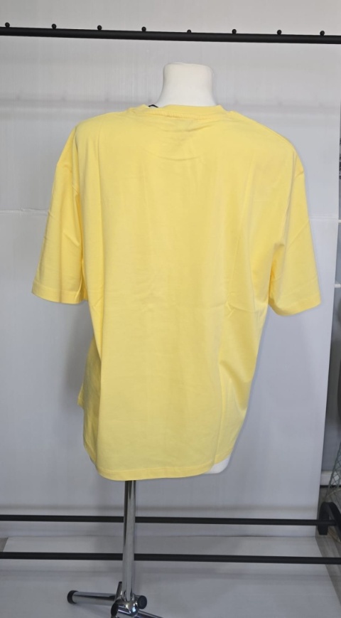 T-shirt damski NA-KD żółty oversize 100 % bawełna basic XS