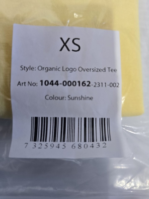 T-shirt damski NA-KD żółty oversize 100 % bawełna basic XS