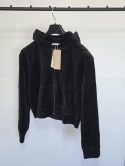 Welurowa bluza damska Rozmiar S TOM TAILOR czarna crop kaptur