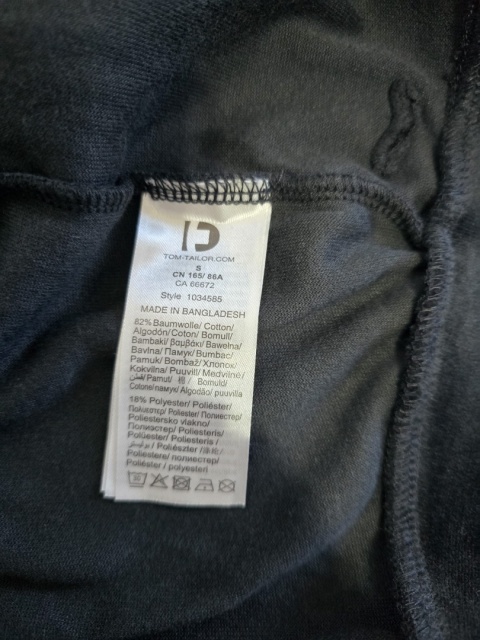 Welurowa bluza damska Rozmiar S TOM TAILOR czarna crop kaptur