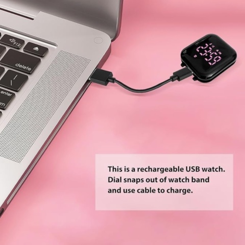 Zegarek sportowy dla dzieci LED krokomierz alarm USB wodoodporny