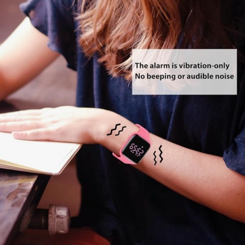 Zegarek sportowy dla dzieci LED krokomierz alarm USB wodoodporny