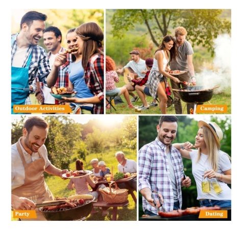 Zestaw narzędzi do grilla, ze stali nierdzewnej, z torbą, 3 szt.